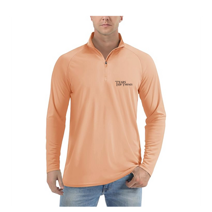 Men's Tear Of Themis Logo  Lightweight Quarter-Zip Athletic Shirt Long Sleeve Performance Wear