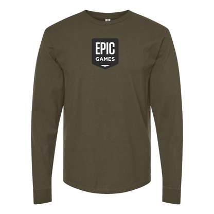 Men's Epic Games Logo Cotton Long Sleeve T-Shirt