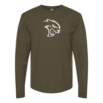 Men's Dodge Hellcat Logo Cotton Long Sleeve T-Shirt