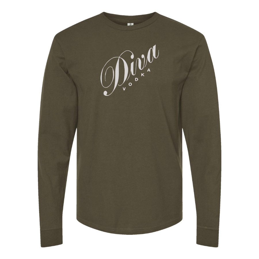 Men's Diva Logo Cotton Long Sleeve T-Shirt