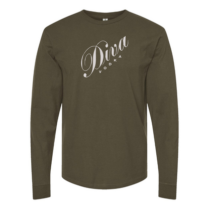Men's Diva Logo Cotton Long Sleeve T-Shirt