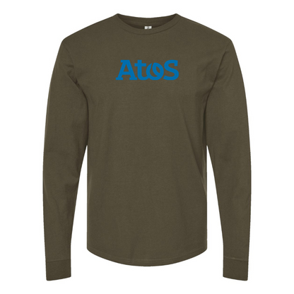 Men's Atos Logo Cotton Long Sleeve T-Shirt