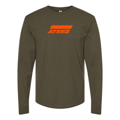 Men's Ateez Logo Cotton Long Sleeve T-Shirt