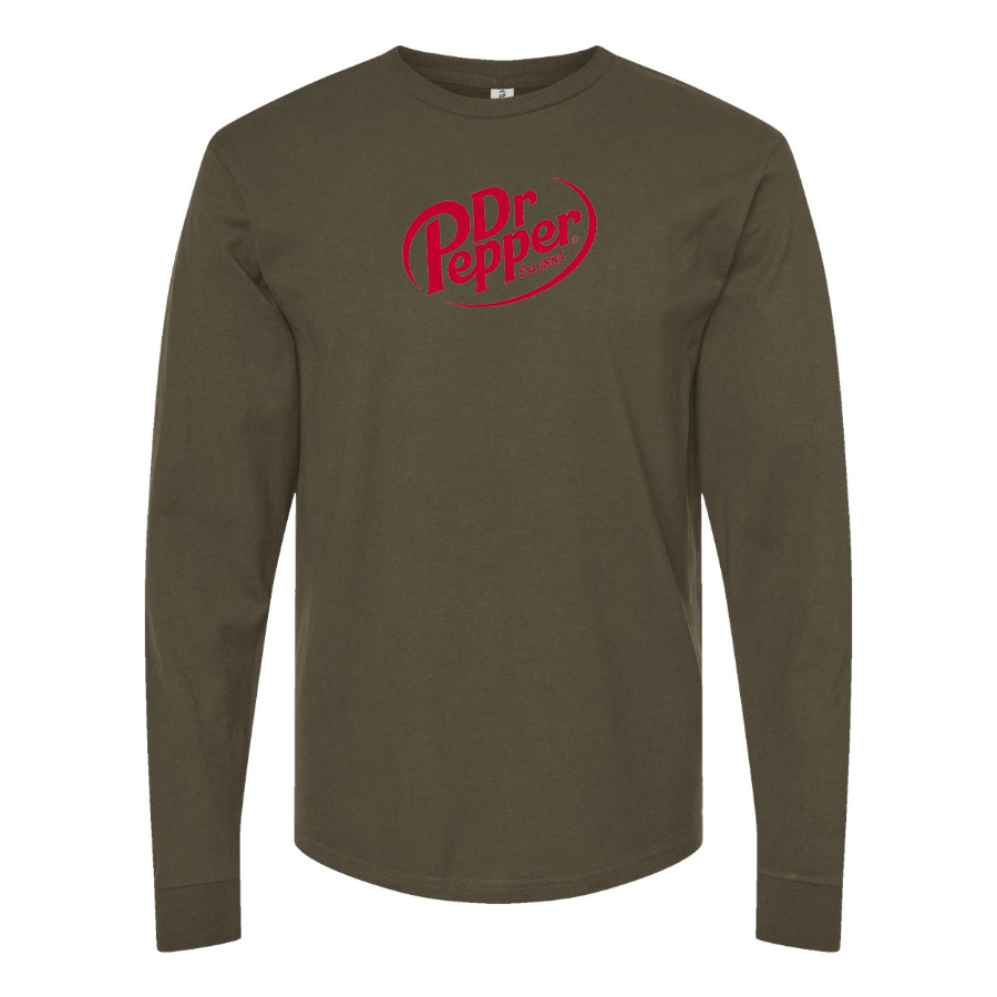 Men's Dr Pepper Logo Cotton Long Sleeve T-Shirt