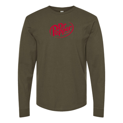 Men's Dr Pepper Logo Cotton Long Sleeve T-Shirt
