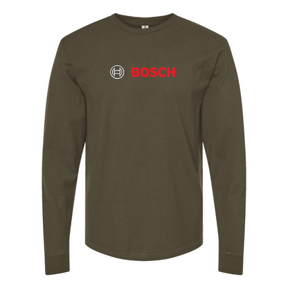 Men's Bosch Logo Cotton Long Sleeve T-Shirt
