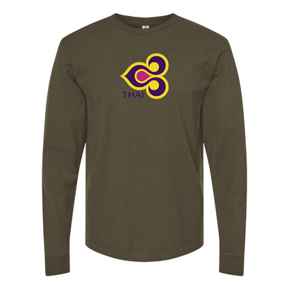 Men's Thai Airlines Logo Cotton Long Sleeve T-Shirt