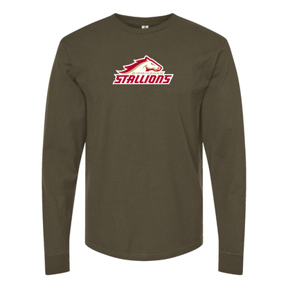 Men's Birmingham Stallions Logo Cotton Long Sleeve T-Shirt