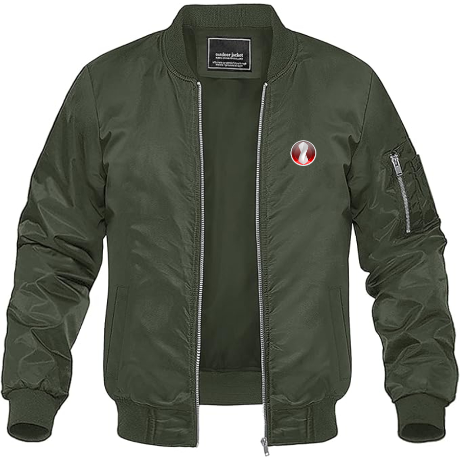 Men's Devon Motorworks Logo Lightweight Bomber Jacket Windbreaker Softshell Varsity Jacket Coat