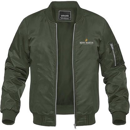 Men's Rémy Martin Logo Lightweight Bomber Jacket Windbreaker Softshell Varsity Jacket Coat