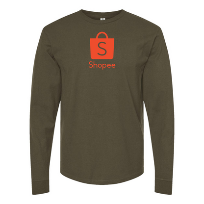 Men's Shopee Logo Cotton Long Sleeve T-Shirt