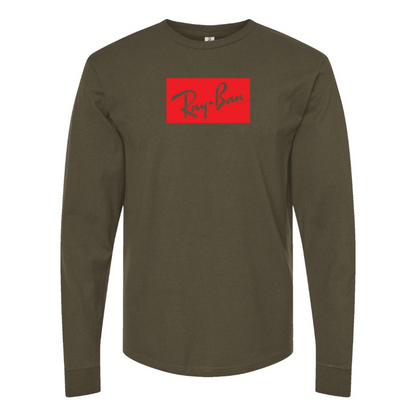 Men's Ray Ban Logo Cotton Long Sleeve T-Shirt