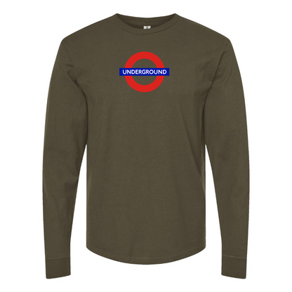Men's London Tube Logo Cotton Long Sleeve T-Shirt