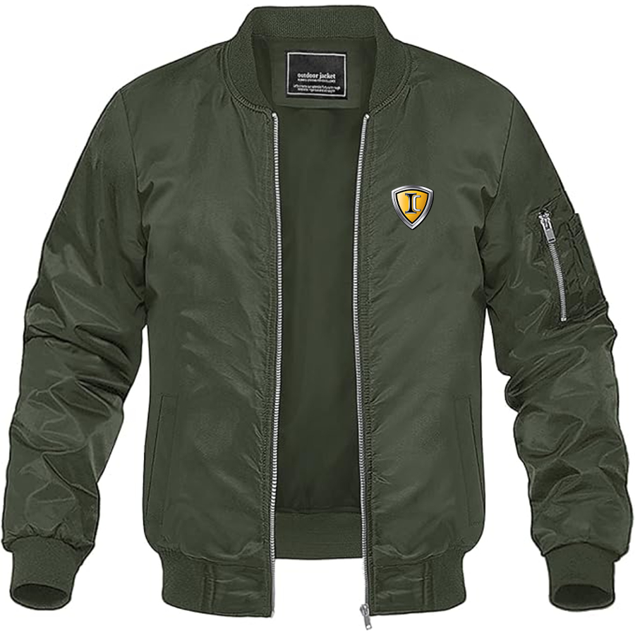 Men's IC Bus Logo Lightweight Bomber Jacket Windbreaker Softshell Varsity Jacket Coat