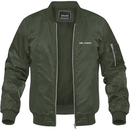 Men's Dollar Days Logo Lightweight Bomber Jacket Windbreaker Softshell Varsity Jacket Coat