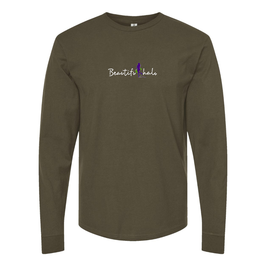 Men's Beatiful Halo Logo Cotton Long Sleeve T-Shirt