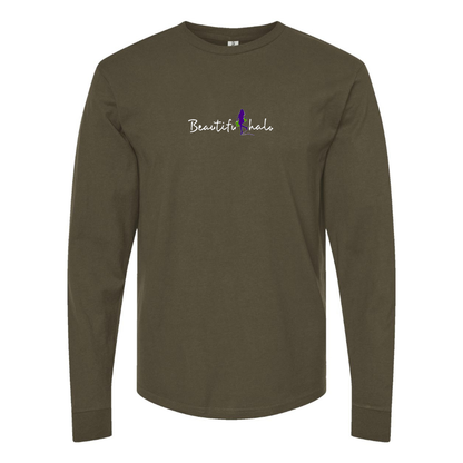 Men's Beatiful Halo Logo Cotton Long Sleeve T-Shirt