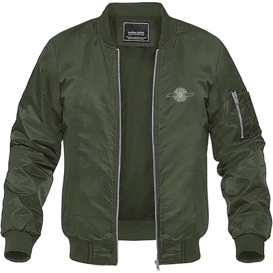 Men's Spyker Logo Lightweight Bomber Jacket Windbreaker Softshell Varsity Jacket Coat