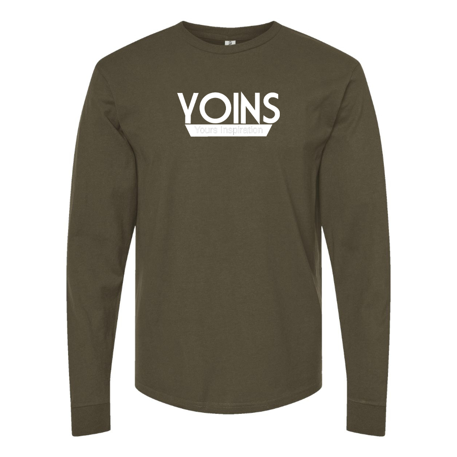 Men's Yoins Logo Cotton Long Sleeve T-Shirt