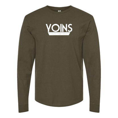 Men's Yoins Logo Cotton Long Sleeve T-Shirt