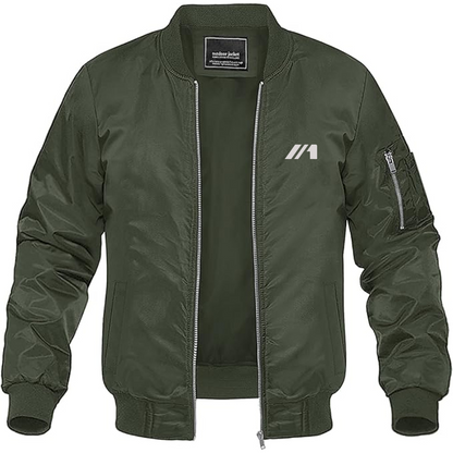 Men's BAC Logo Lightweight Bomber Jacket Windbreaker Softshell Varsity Jacket Coat