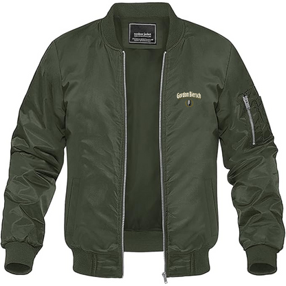 Men's  Gordon Biersch Logo Lightweight Bomber Jacket Windbreaker Softshell Varsity Jacket Coat