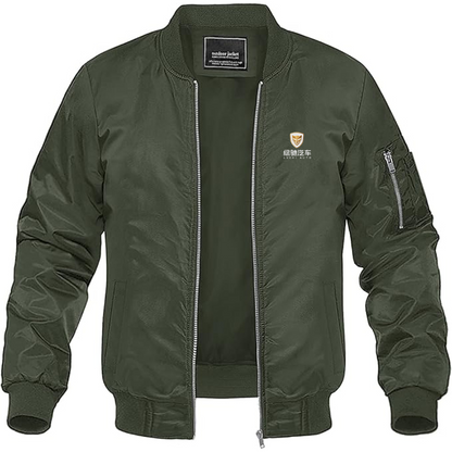 Men's Lvchi Logo Lightweight Bomber Jacket Windbreaker Softshell Varsity Jacket Coat