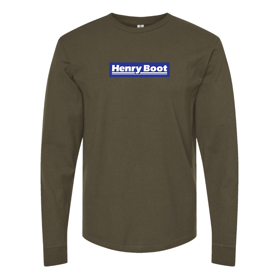 Men's Henry Boot Logo Cotton Long Sleeve T-Shirt