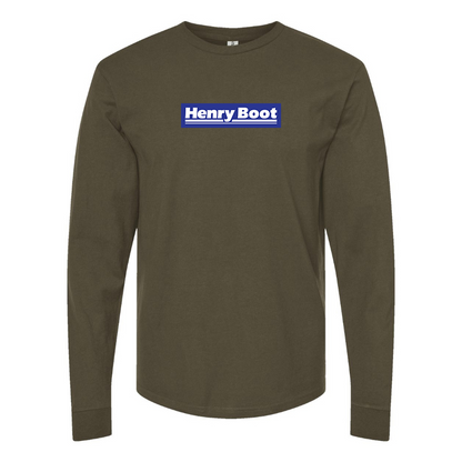 Men's Henry Boot Logo Cotton Long Sleeve T-Shirt