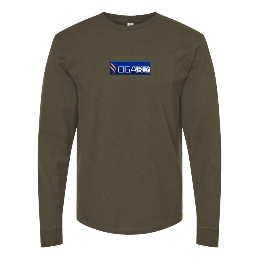 Men's CigaBuy  Logo Cotton Long Sleeve T-Shirt