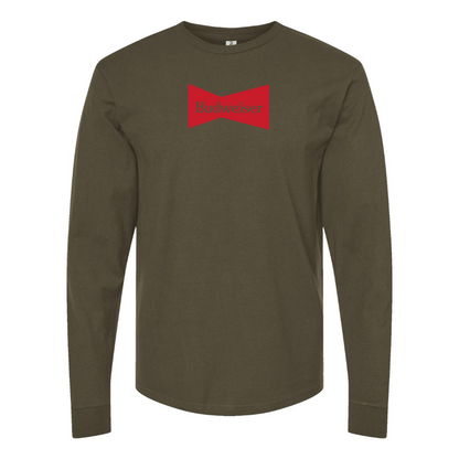 Men's Budweiser Logo Cotton Long Sleeve T-Shirt