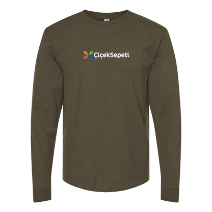 Men's Ciceksepeti Logo Cotton Long Sleeve T-Shirt