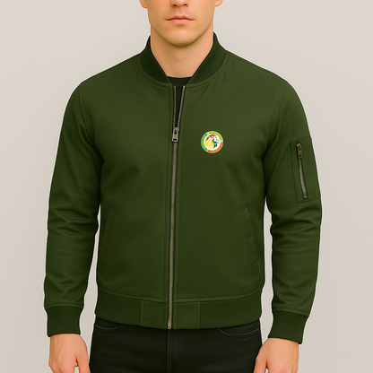 Men's Senegal National Soccer Teams Lightweight Bomber Jacket - Army Green