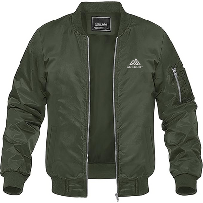 Men's Gregory  Logo Lightweight Bomber Jacket Windbreaker Softshell Varsity Jacket Coat