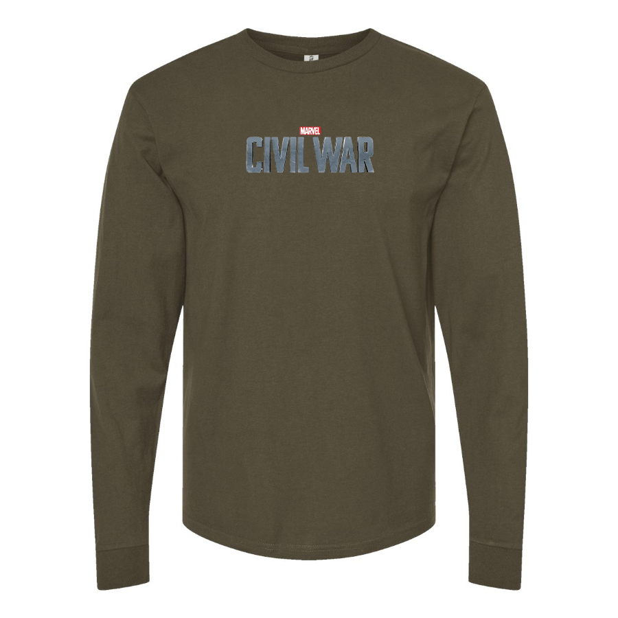 Men's Marvel Civil War  Logo Cotton Long Sleeve T-Shirt
