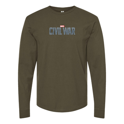 Men's Marvel Civil War  Logo Cotton Long Sleeve T-Shirt