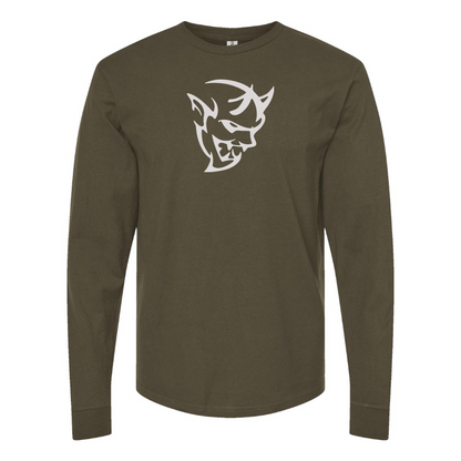 Men's Dodge Demon Logo Cotton Long Sleeve T-Shirt