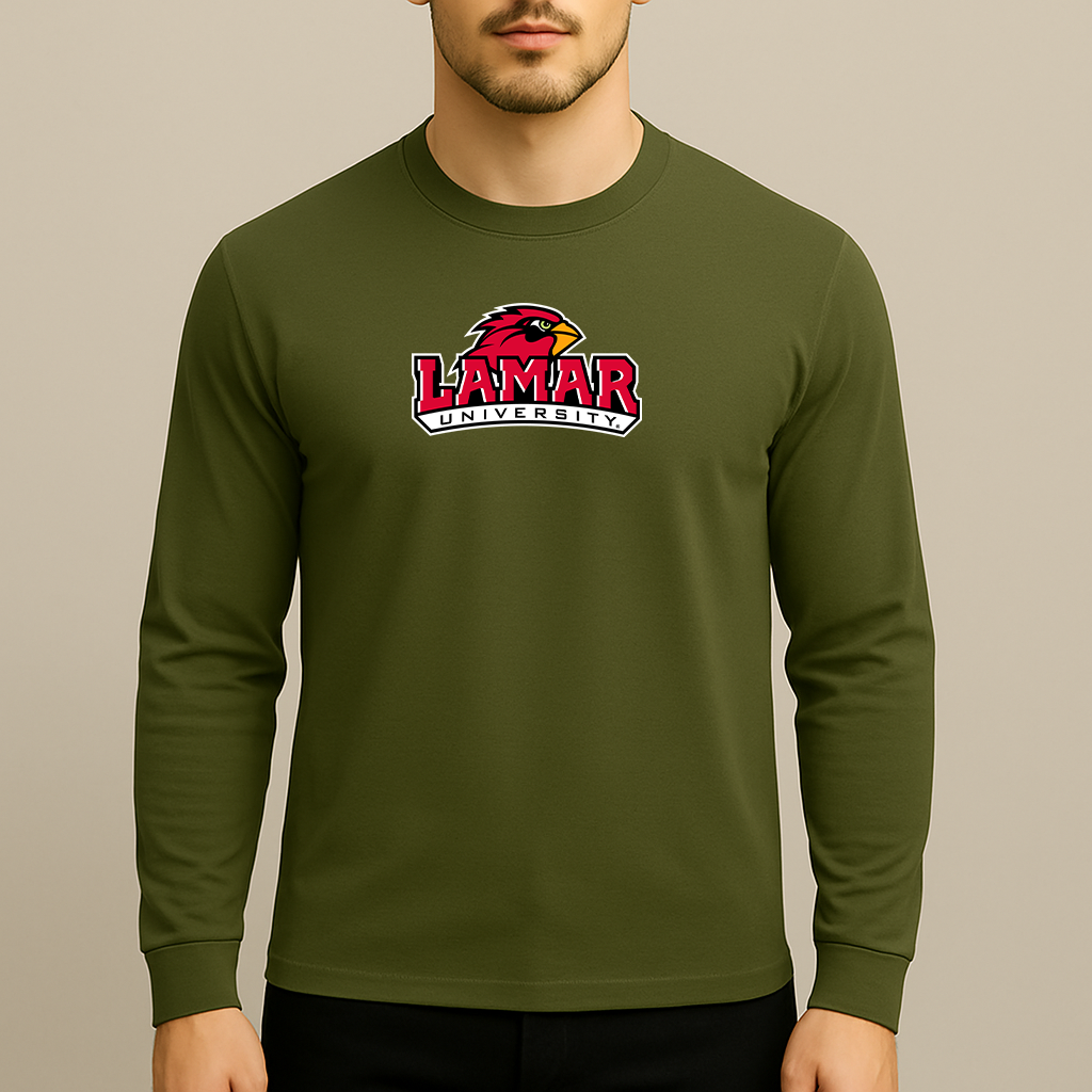 Men's Lamar Cardinals Logo Long Sleeve T-Shirt