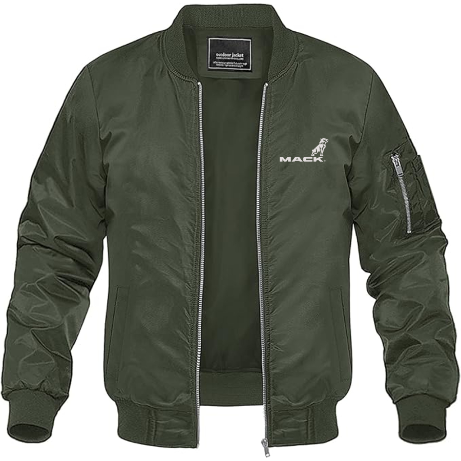 Men's Mack Logo Lightweight Bomber Jacket Windbreaker Softshell Varsity Jacket Coat