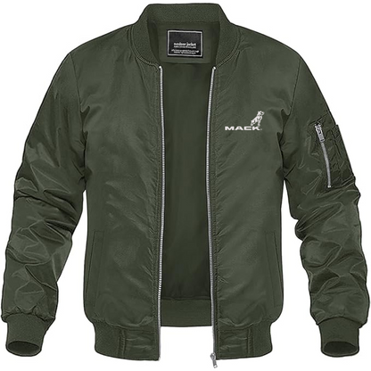 Men's Mack Logo Lightweight Bomber Jacket Windbreaker Softshell Varsity Jacket Coat