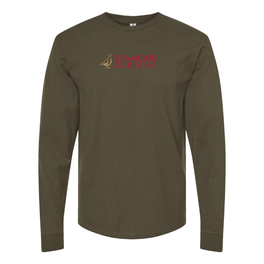 Men's Famous Grouse Logo Cotton Long Sleeve T-Shirt