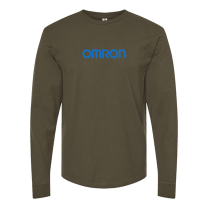 Men's Omron Logo Cotton Long Sleeve T-Shirt