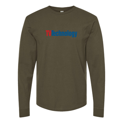 Men's TV Technology Logo Cotton Long Sleeve T-Shirt