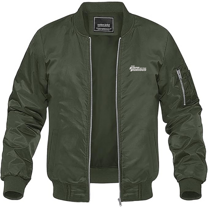 Men's The Fate Of the Furious Logo Lightweight Bomber Jacket Windbreaker Softshell Varsity Jacket Coat