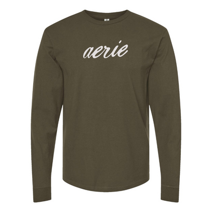 Men's Aerie Logo Cotton Long Sleeve T-Shirt
