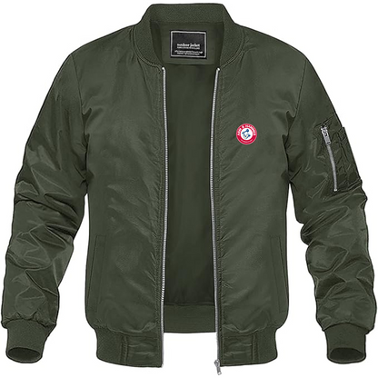 Men's Arm Hammer Logo Lightweight Bomber Jacket Windbreaker Softshell Varsity Jacket Coat