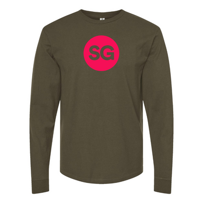 Men's Sofiagray Logo Cotton Long Sleeve T-Shirt