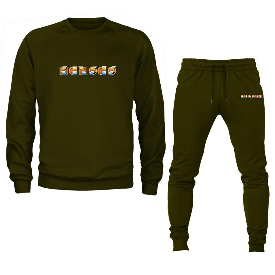 Men's Kansas Crewneck Sweatshirt Joggers Suit