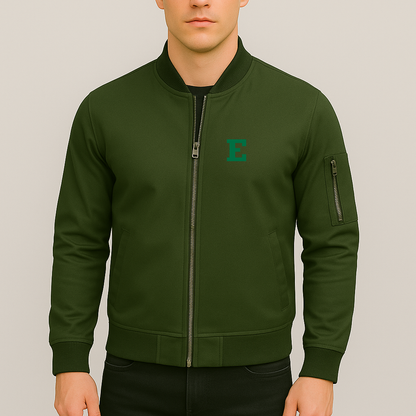 Men's Eastern Michigan Eagles Logo Lightweight Bomber Jacket Windbreaker Softshell Varsity Jacket Coat