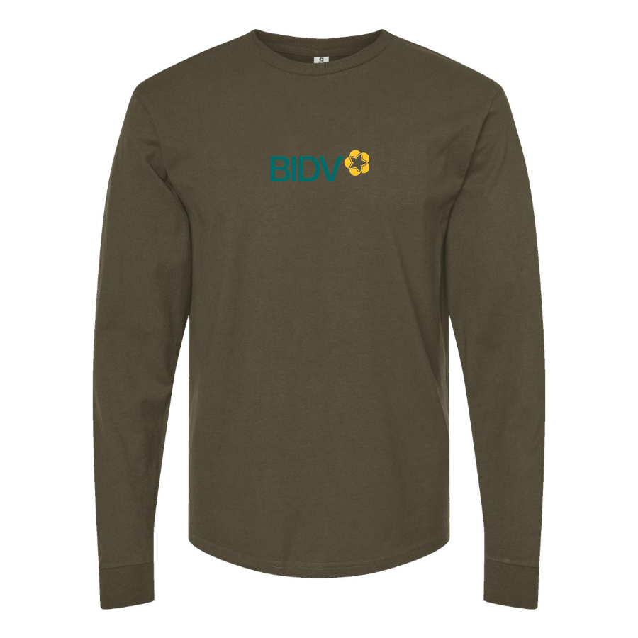 Men's BIDV Logo Cotton Long Sleeve T-Shirt